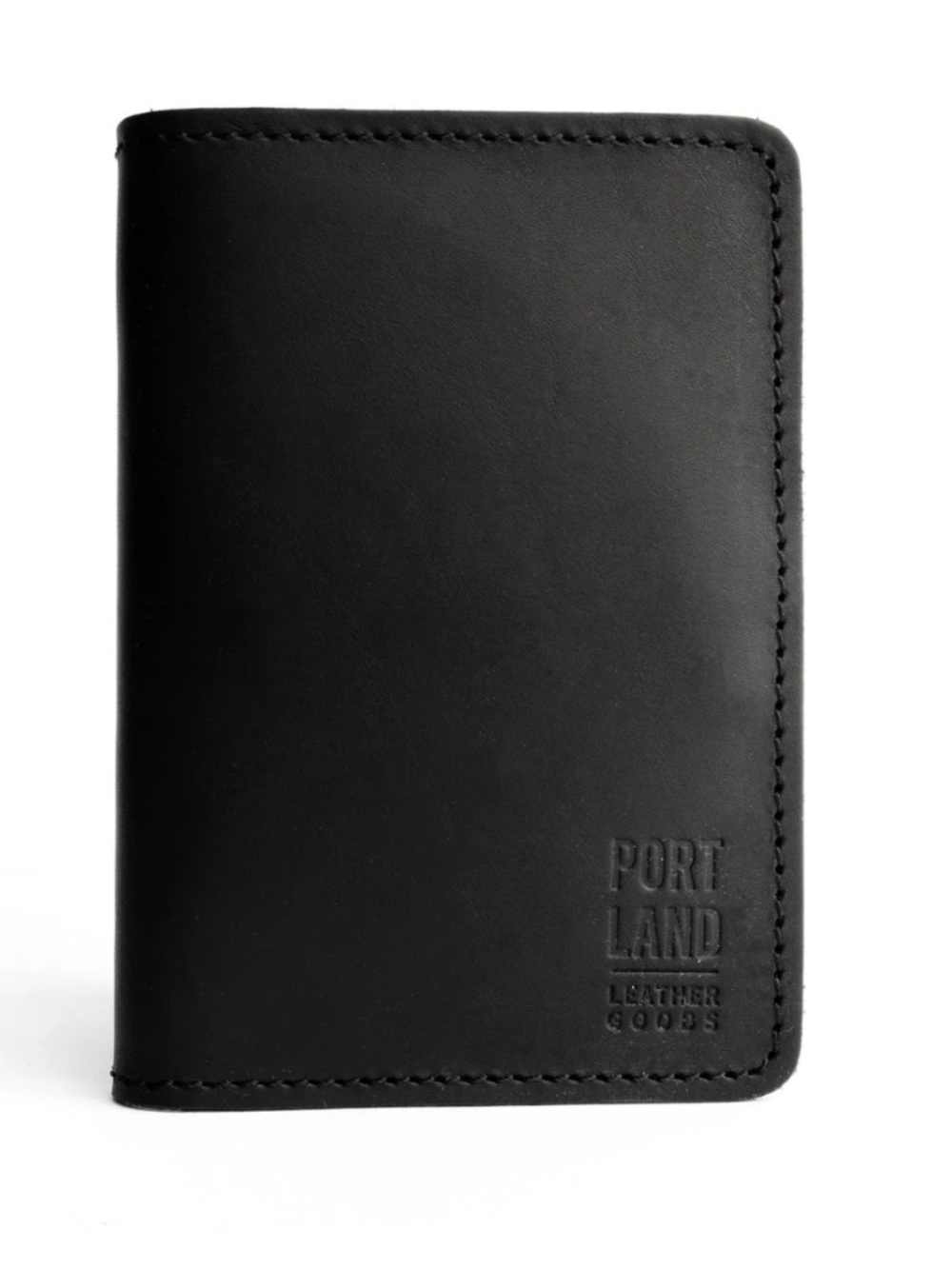 NWT Portland Leather Goods PLG Leather Modern Passport Holder in Black